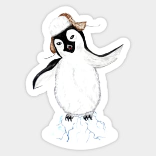 Cartoon penguin on iceberg Sticker